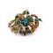 Antique Multicolored Brooch /w Emerald Olivine Topaz Crystals Antique Multicolored Brooch /w Emerald Olivine Topaz Crystals