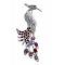 Silver Casting Feather Decorated Mulitcolor Rhinestones Peacock Brooch Silver Casting Feather Decorated Mulitcolor Rhinestones Peacock Brooch