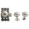 Classic Round Natural Freshwater Pearl Ring with Stud Earring Classic Round Natural Freshwater Pearl Ring with Stud Earring