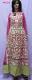 Long Pink Flared Gown Gold Gota Bridal / Party Dress (S) #6024
