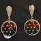 Golden Red Green Indian Style Meenakari Earrings #3708 Golden Red Green Indian Style Meenakari Earrings #3708