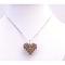 Brown 3D Puffy Heart Smoked Topaz Swarovski Crystals Pendant Necklace 