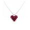 Handcrafted Ruby Swarovski Crystals 3D Puffy Heart Pendant Necklace Handcrafted Ruby Swarovski Crystals 3D Puffy Heart Pendant Necklace