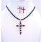 Siam Red Light & Dark Cross Pendant Earrings Jewelry Set  