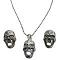 Skull Pendant Necklace Earrings Set Halloween Jewelry Affordable Gift Skull Pendant Necklace Earrings Set Halloween Jewelry Affordable Gift