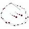 Prom Jewelry in Siam Red Crystals Jewelry Double Stranded Necklace Set Prom Jewelry in Siam Red Crystals Jewelry Double Stranded Necklace Set