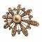 Bronze Smoked Topaz Adorable Gold Fan Flower Petals Brooch Bronze Smoked Topaz Adorable Gold Fan Flower Petals Brooch