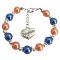 Daughter Charm Bracelet Special Daughter Gift Orange Blue Pearls Daughter Charm Bracelet Special Daughter Gift Orange Blue Pearls