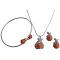 Fall Color Orange Pearls Swarovski Coral Pearls Set with Bracelet 