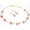 Party Necklace Gold Brown Pearls Lite Colorado Crystals Party Necklace Gold Brown Pearls Lite Colorado Crystals
