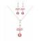 Handmade Jewelry Swarovski Rose Crystals Pink Pearls Necklace Set 
