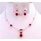 Bridesmaid Swarovski Lite Siam Red Crystals White Pearls Necklace Set Bridesmaid Swarovski Lite Siam Red Crystals White Pearls Necklace Set