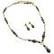 Gold 22k Plated Swarovski Brown Pearls Colorado Crystals Necklace Set Gold 22k Plated Swarovski Brown Pearls Colorado Crystals Necklace Set