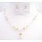 Lite Olivine Swarovski Crystals w/ White Pearls Handmade Necklace Set Lite Olivine Swarovski Crystals w/ White Pearls Handmade Necklace Set