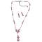 Bridal Swarovski Pink Crystals Rose Pearls Jewelry Set 