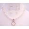 Pure Whie Pearls Jewelry w/ Clear Crystals Drop Down Pendant Set Pure Whie Pearls Jewelry w/ Clear Crystals Drop Down Pendant Set