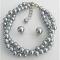 Gorgeous Double Strand Bracelet Silver Gray Bridesmaid Gift Jewelry Set Gorgeous Double Strand Bracelet Silver Gray Bridesmaid Gift Jewelry Set