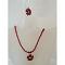Romantic Siam Red Swarovski Crystal Necklace Set Flower Pendant Jewelry 