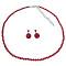 Romantic Red Striking Sparkling Lite Siam Crystal Necklace Earrings 