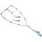 Graceful Y-Neck Aqumarine Crystals Teardrop Necklace Set 