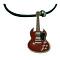 HipHop Red Guitar Pendant Necklace For School Music Function HipHop Red Guitar Pendant Necklace For School Music Function