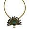 Uniquely Designed Golden Peacock Pendant Necklace 