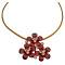 Inexpensive Fashion Fuchsia 3 Flower Pendant Necklace 