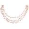 Freshwater Pearls Long Necklace 68 Inches Ivory Pink Peach Silk Thread Freshwater Pearls Long Necklace 68 Inches Ivory Pink Peach Silk Thread