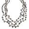 Peach Grey Natural Freshwater Pearl Long Necklace In Pink Silk String 