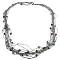 Multi-Strand Silk Necklace Adorned Freshwater Pearls Crystals 