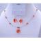 Padparadscha Crystals Swarovski Crystals Heart Necklace Set Padparadscha Crystals Swarovski Crystals Heart Necklace Set