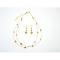 Golden Wire Round Necklace w/ Swarovski Topaz & Fire Opal Crystals Set 