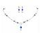 Swarovski Pearls Crystals White Pearls & Sapphire Crystal Necklace Set 