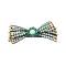Bridal Hair Barrette Sapphire Aquamarine Blue Zirconia Clear Hair Clip 