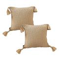 SOGA 2X 50CM Light Brown Pillow with Tassel Accents Throw Pillow SOGA 2X 50CM Light Brown Pillow with Tassel Accents Throw Pillow
