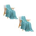 SOGA 2-Pack Sky Blue Throw Blankets – Warm Sofa and Bed Comforter SOGA 2-Pack Sky Blue Throw Blankets – Warm Sofa and Bed Comforter