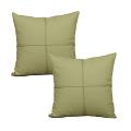 SOGA 2X 17.7 inches Luxurious Olive Green Leather Decorative Pillowcases