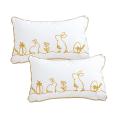 SOGA 2X 11.8x19in Elegant White Easter Embroidered Pillowcases Decorative 
