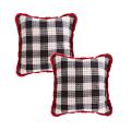 SOGA 2X 45cm CozyFest Square Buffalo Plaid Fleece Decorative Pillowcases SOGA 2X 45cm CozyFest Square Buffalo Plaid Fleece Decorative Pillowcases