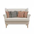 SOGA 6PC 45cm Rust Orange & Off-White + Black & White Stripe Pillow Set