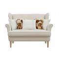 SOGA 6PC Luxury Pillow Set – 2 Cowhide Patchwork & 4 Elegant White Textured