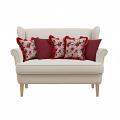 SOGA 5PC Rose Garden Pillow Covers with Burgundy Ruffle & Deep Red covers