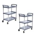 SOGA 2X 3 Tier Food Trolley Portable Kitchen Cart Gray SOGA 2X 3 Tier Food Trolley Portable Kitchen Cart Gray