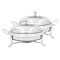 SOGA 2X 0.79 gallon Round Stainless Steel Chafing Dishes SOGA 2X 0.79 gallon Round Stainless Steel Chafing Dishes