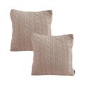SOGA 2X 17.7 inches Dusty Rose Cable Knit Decorative Pillowcases