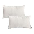 SOGA 2X 11.8x19.7in White Rectangular Lumbar Pillowcases –Decorative Covers