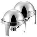 SOGA 2X 6L Chafing Dish Round Roll Top SOGA 2X 6L Chafing Dish Round Roll Top