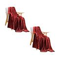 SOGA 2X Burgundy Throw Blanket SOGA 2X Burgundy Throw Blanket
