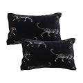 SOGA 2X 11.8x19.7 inches Black Panther Embroidered Decorative Pillowcases SOGA 2X 11.8x19.7 inches Black Panther Embroidered Decorative Pillowcases