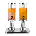 SOGA 6L Stainless Steel Beverage Dispenser-Dual Ice Cylinder for Hot & Cold
